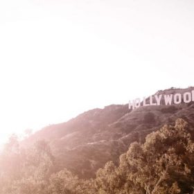 The Hollywood sign on the hillside