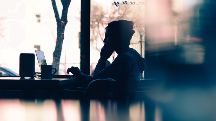 A woman with a laptop