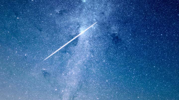 night sky with shooting star