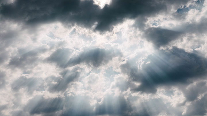 sun rays through clouds