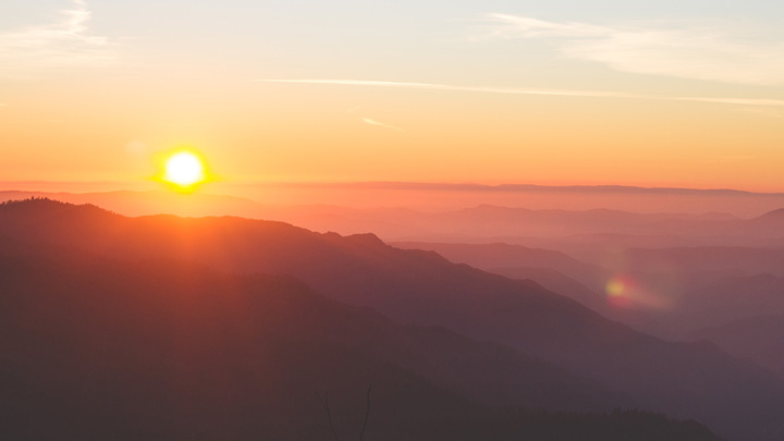 sunset on the horizon