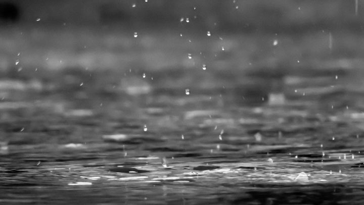 rain drops falling on street