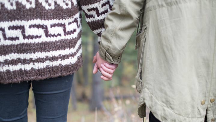 couple holding hands