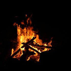 bonfire in the dark