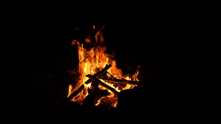bonfire in the dark
