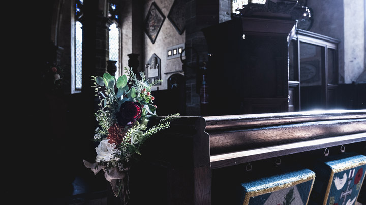 A church interior, image for The 45th President of the United States and I Went to Church by Grant Gerald Miller