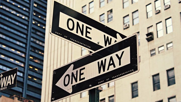 one way signs - image for Location by Iris N. Schwartz