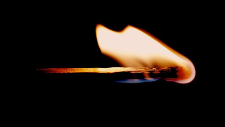 Flame from a match